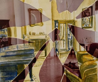 Frantumazione (salotto in arancio e blu)