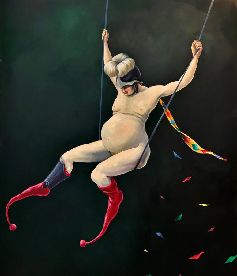 grasso guerriero sull’altalena