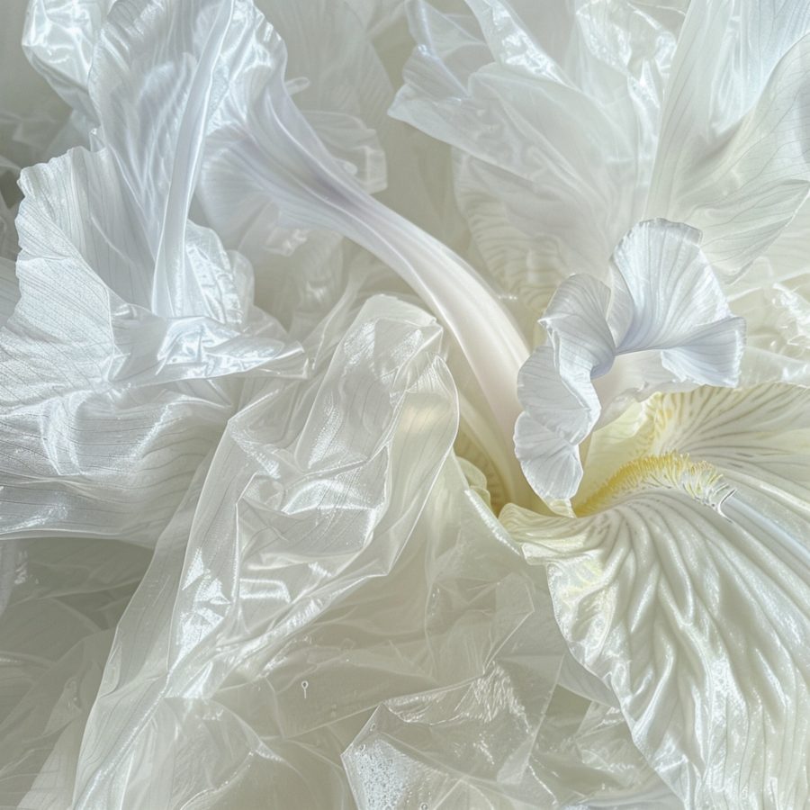 Fiore di Plastica – Iris Barbuto bianco