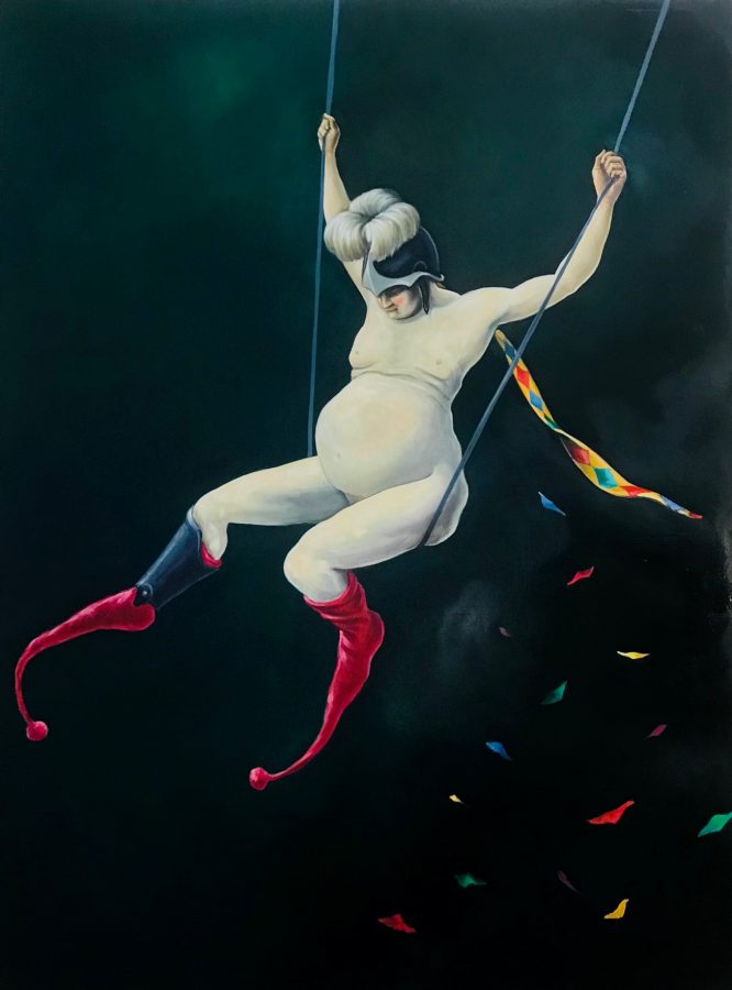 grasso guerriero sull’altalena