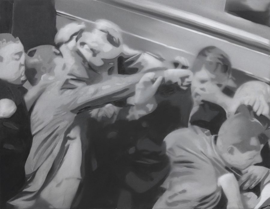 Hands of parliament, Ukraine – fisted (greyscale)