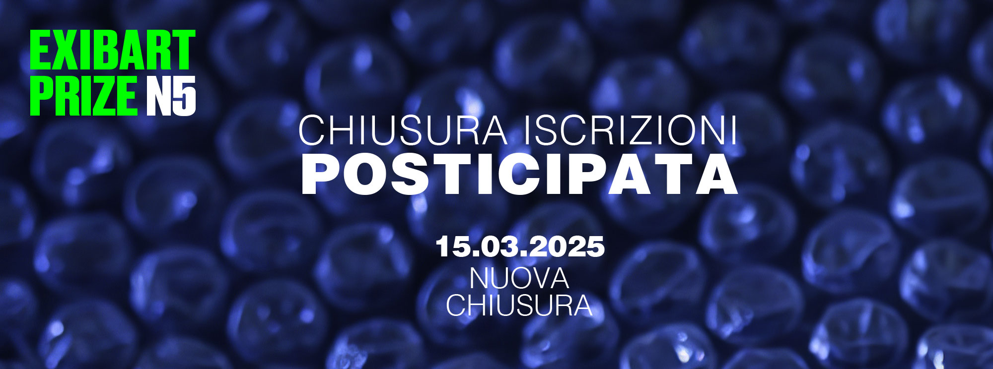 exibart prize - chiusura iscrizioni posticipata